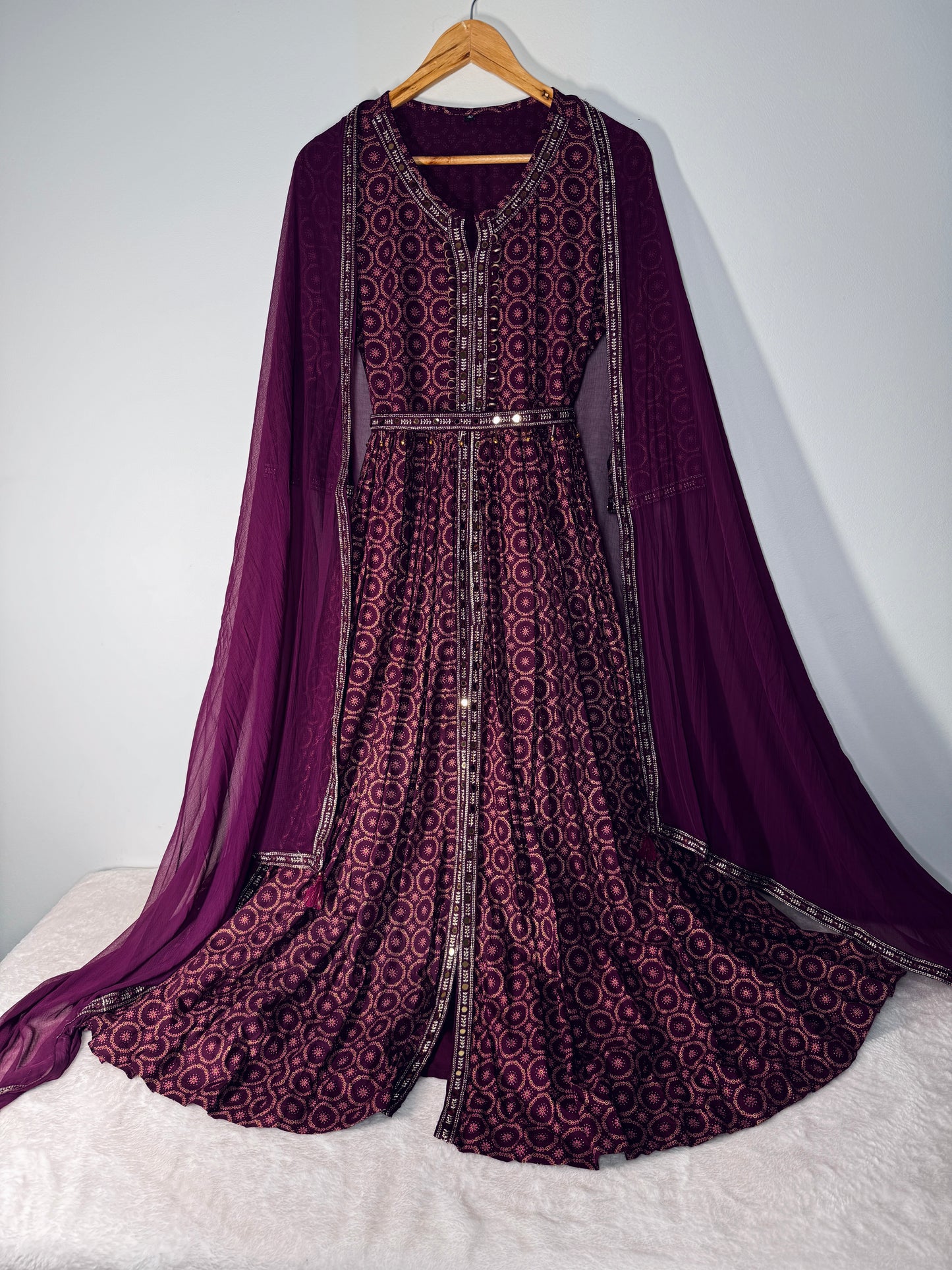 Front slit Anarkali gown
