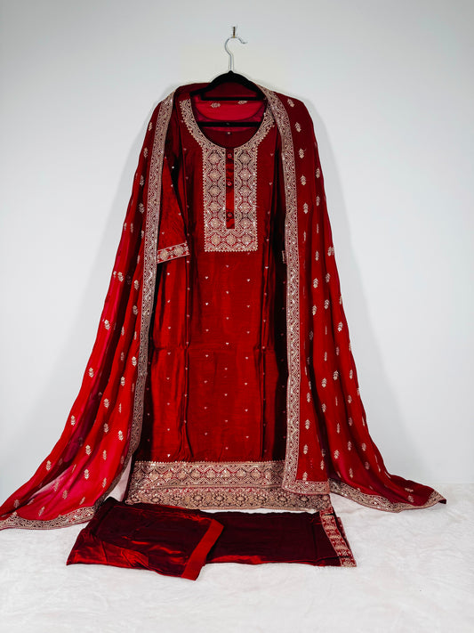 Chandheri silk Kurtha set