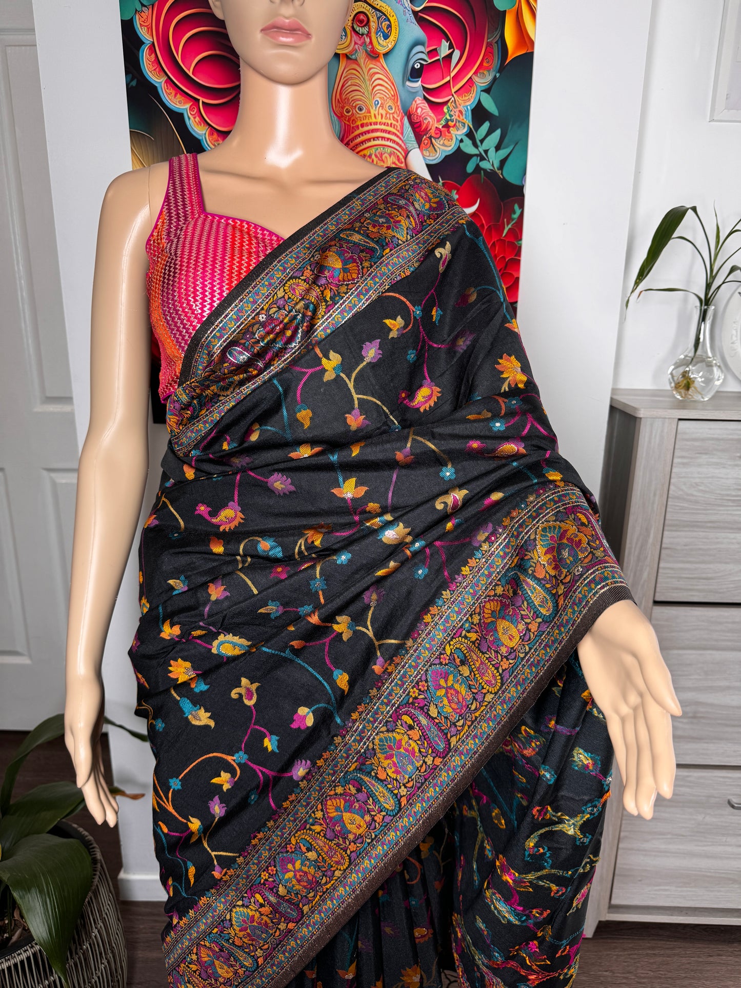 Pashmina silk saree