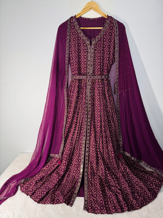 Front slit Anarkali gown