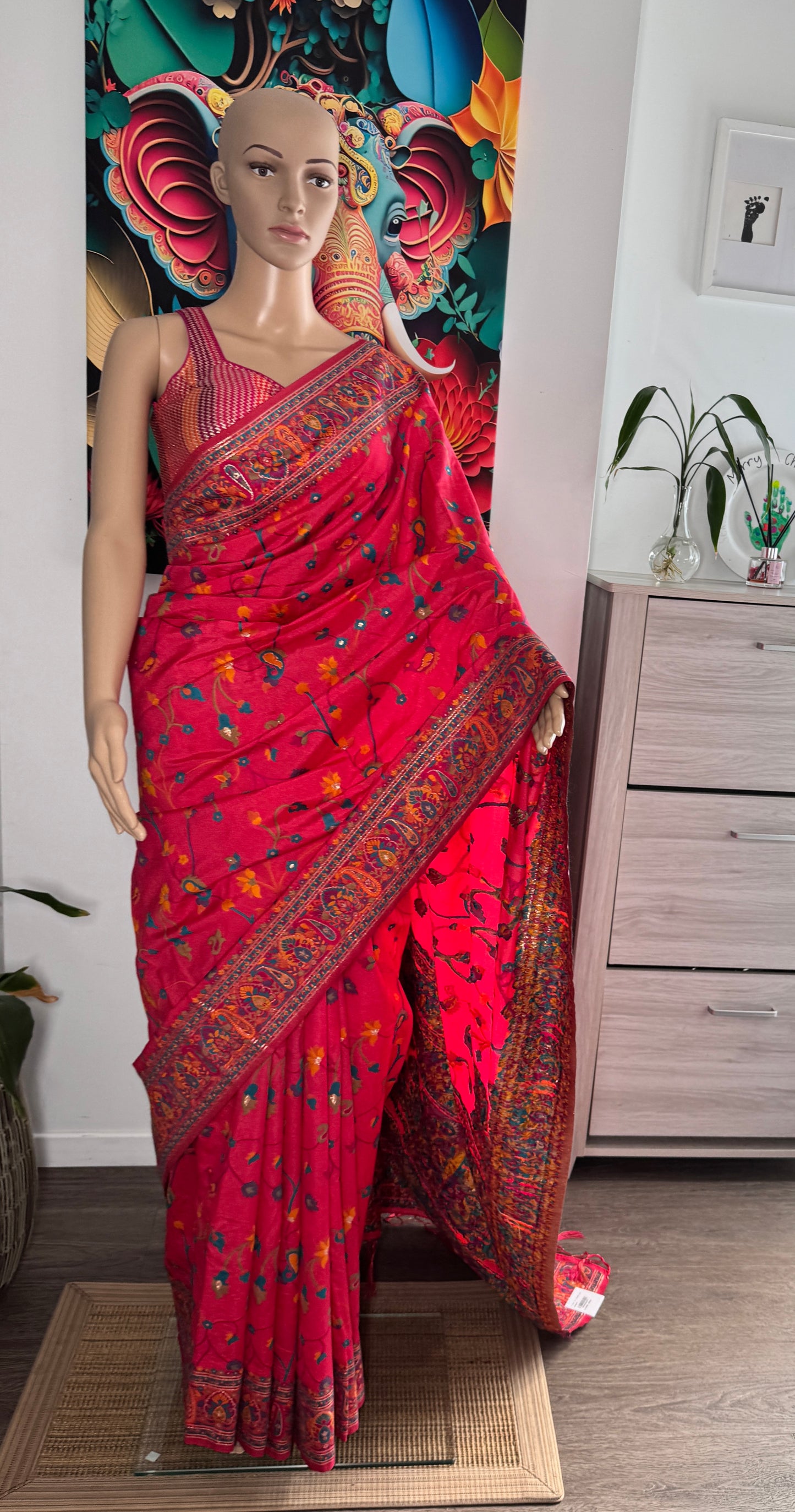 Pashmina silk saree