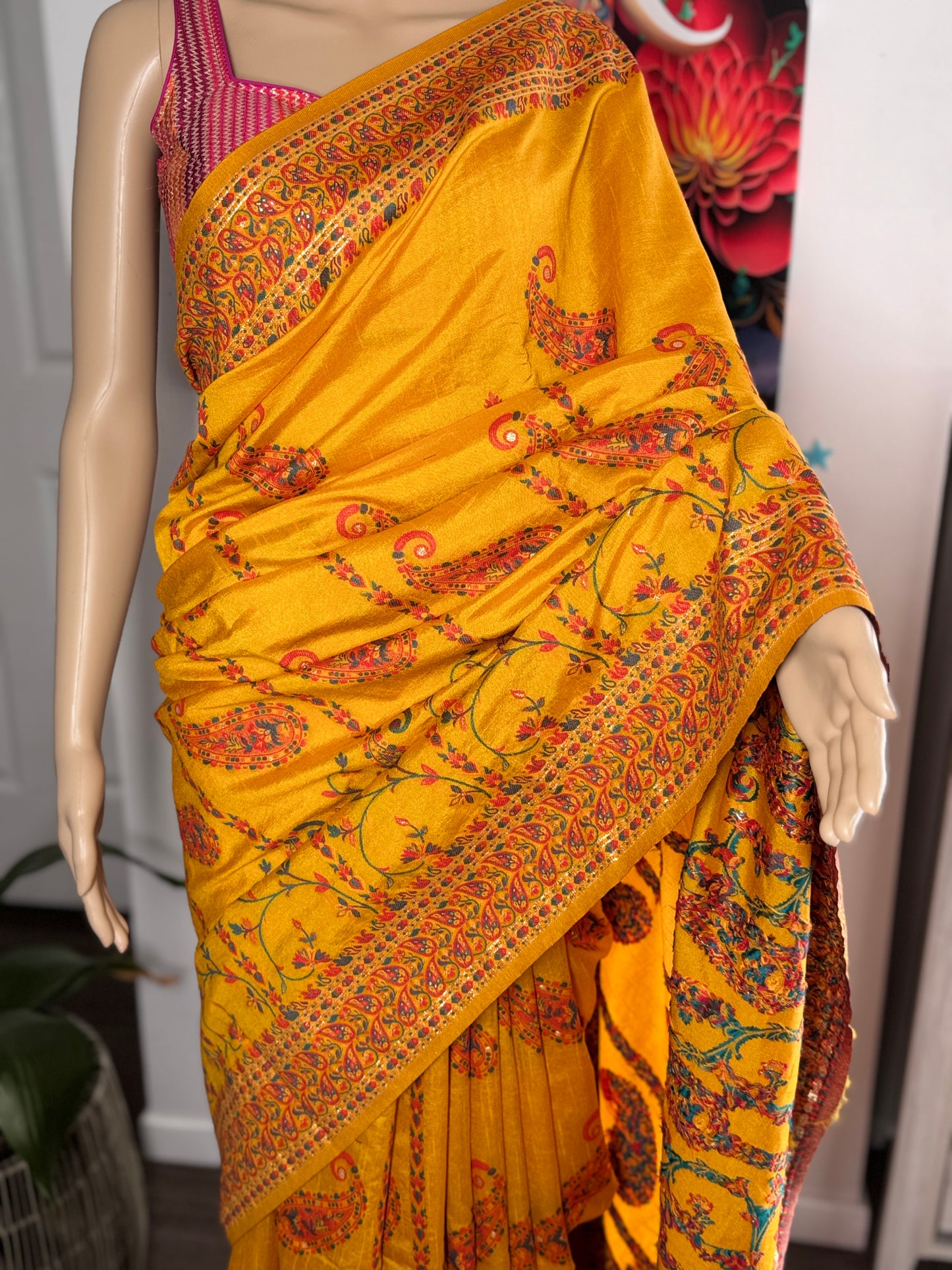 Pashmina silk saree