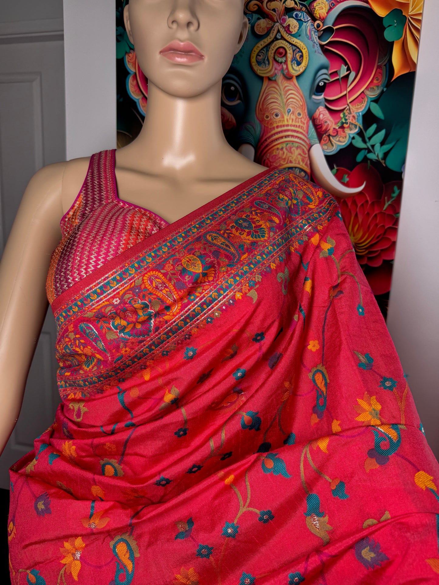 Pashmina silk saree