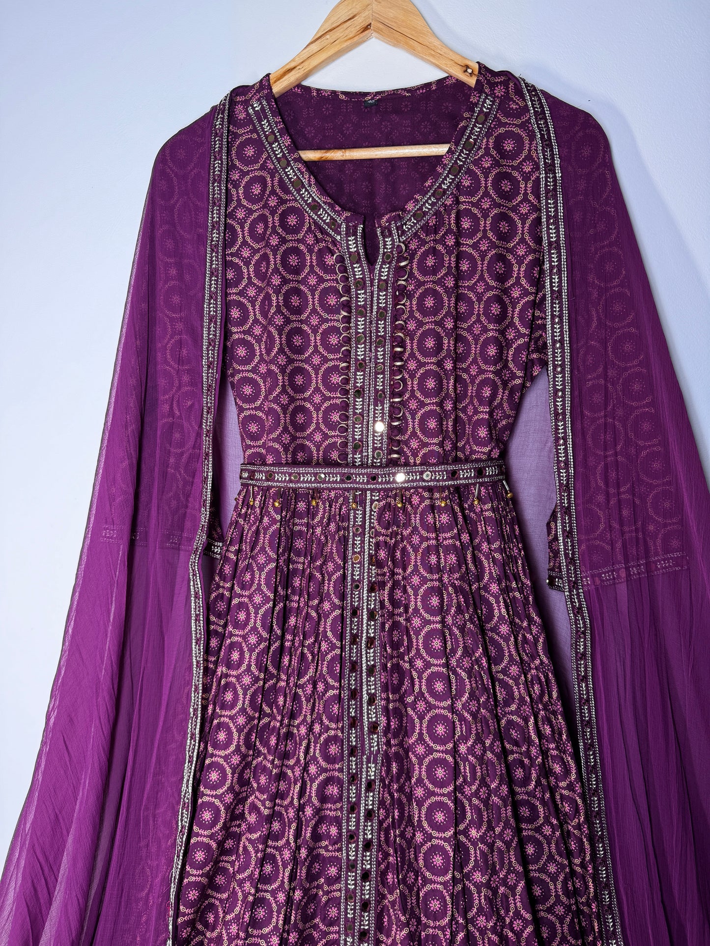 Front slit Anarkali gown