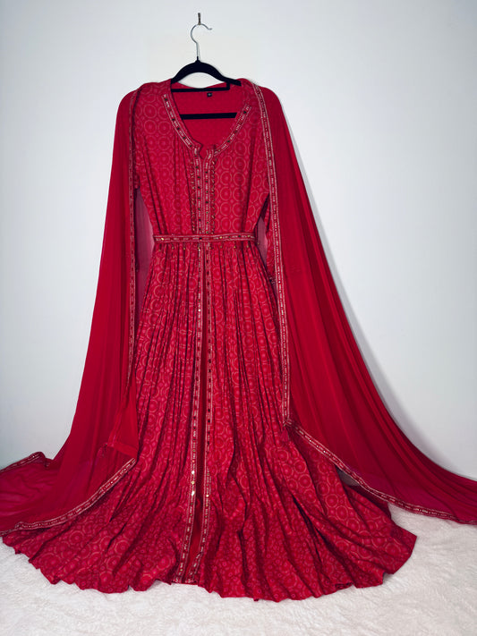 Front slit gown